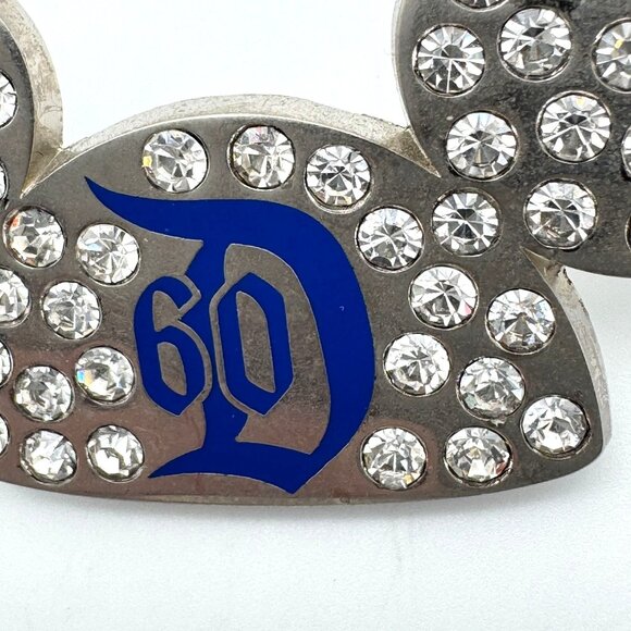 Disney Pin 60th Anniversary Diamond Celebration Jeweled Mickey Ears Hat Trading - Picture 5 of 8
